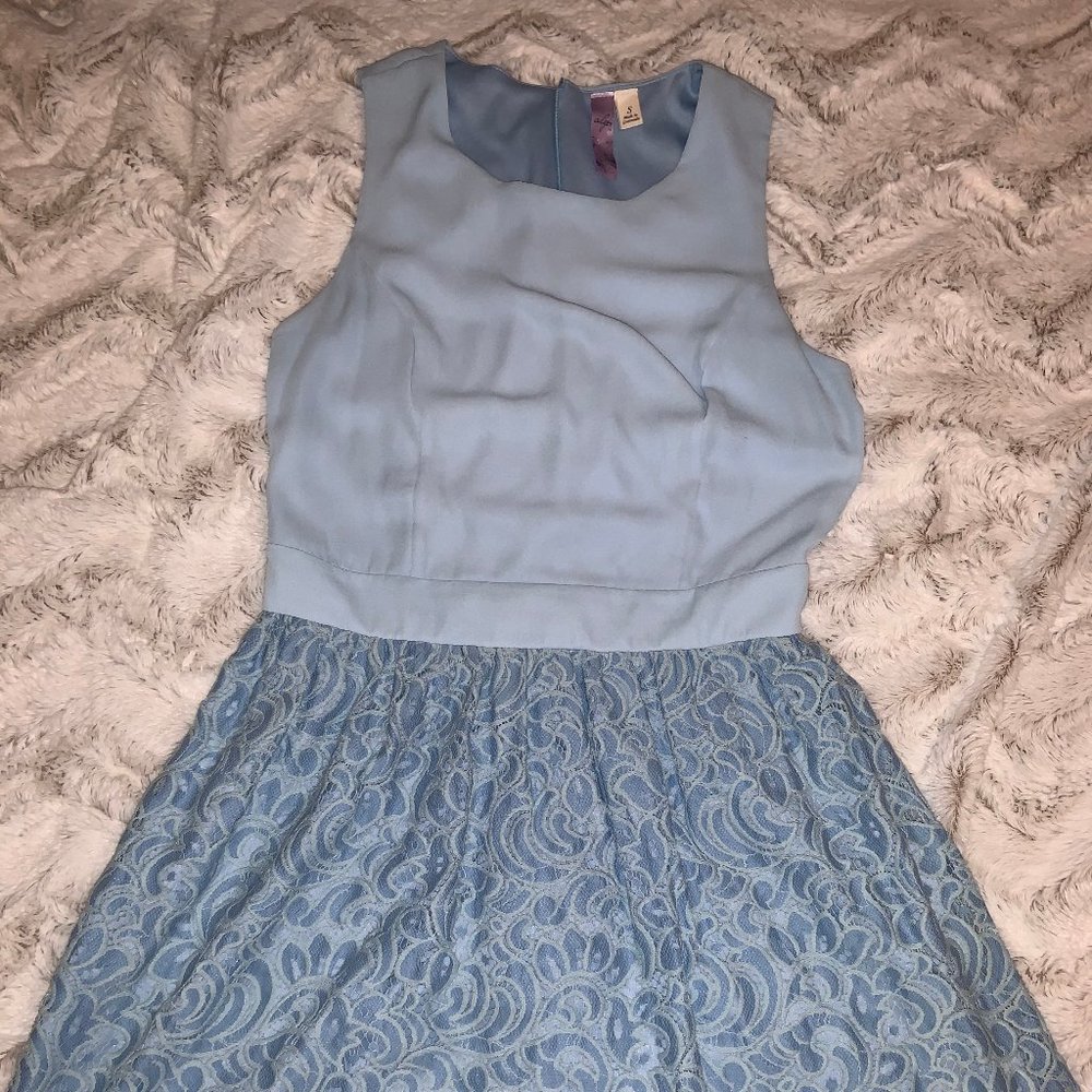 Alya Drop Waist Blue Dress